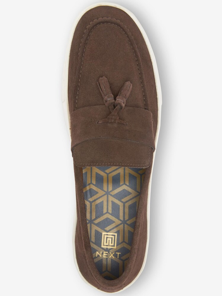 Brown Suede Tassel Loafers - Image 5 of 6