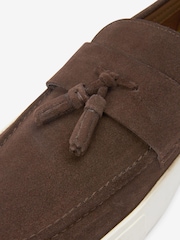 Brown Suede Tassel Loafers - Image 6 of 6