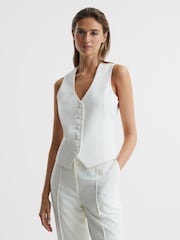 Reiss White Taite Tuxedo Waistcoat - Image 1 of 7