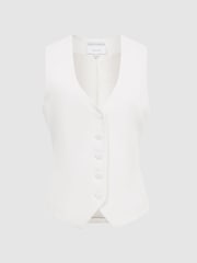 Reiss White Taite Tuxedo Waistcoat - Image 2 of 7