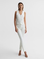 Reiss White Taite Tuxedo Waistcoat - Image 3 of 7