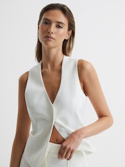 Reiss White Taite Tuxedo Waistcoat - Image 4 of 7