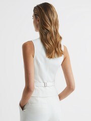 Reiss White Taite Tuxedo Waistcoat - Image 5 of 7