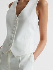 Reiss White Taite Tuxedo Waistcoat - Image 6 of 7