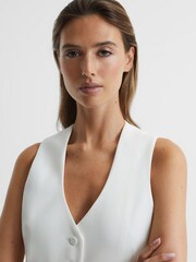 Reiss White Taite Tuxedo Waistcoat - Image 7 of 7