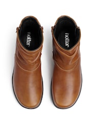 Hotter Brown Whisper Wide Zip Fastening Boots - Image 3 of 4