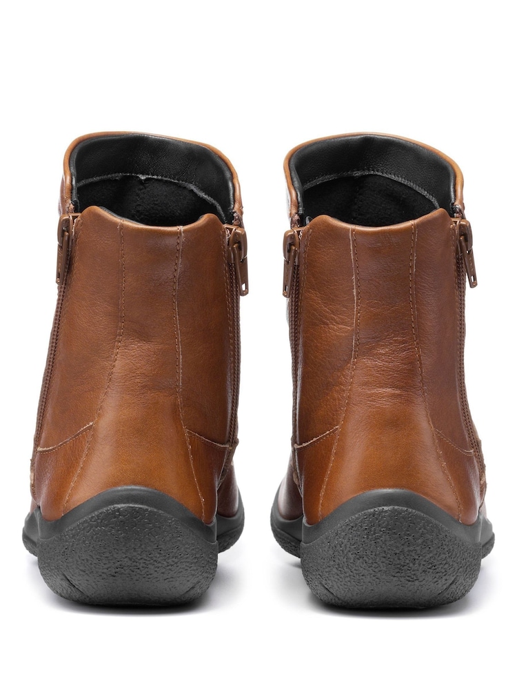 Hotter Brown Whisper Wide Zip Fastening Boots - Image 4 of 4