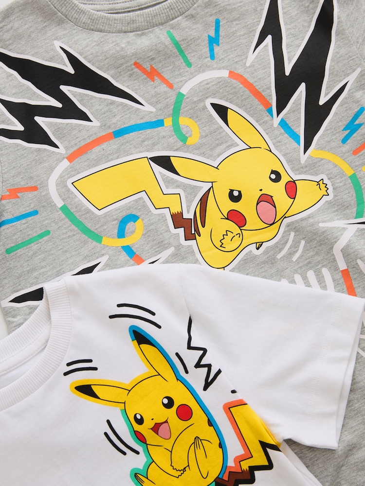 Siva melirana/ bela - 100% bombažna majica z licenco Pokémon 2 Paket (4-16leto) - Slika 3 iz 3