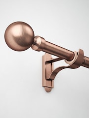 Antique Copper Klick Fit Ball Finial Extendable Curtain Pole Kit 28mm - Image 1 of 5