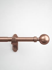 Antique Copper Klick Fit Ball Finial Extendable Curtain Pole Kit 28mm - Image 4 of 5