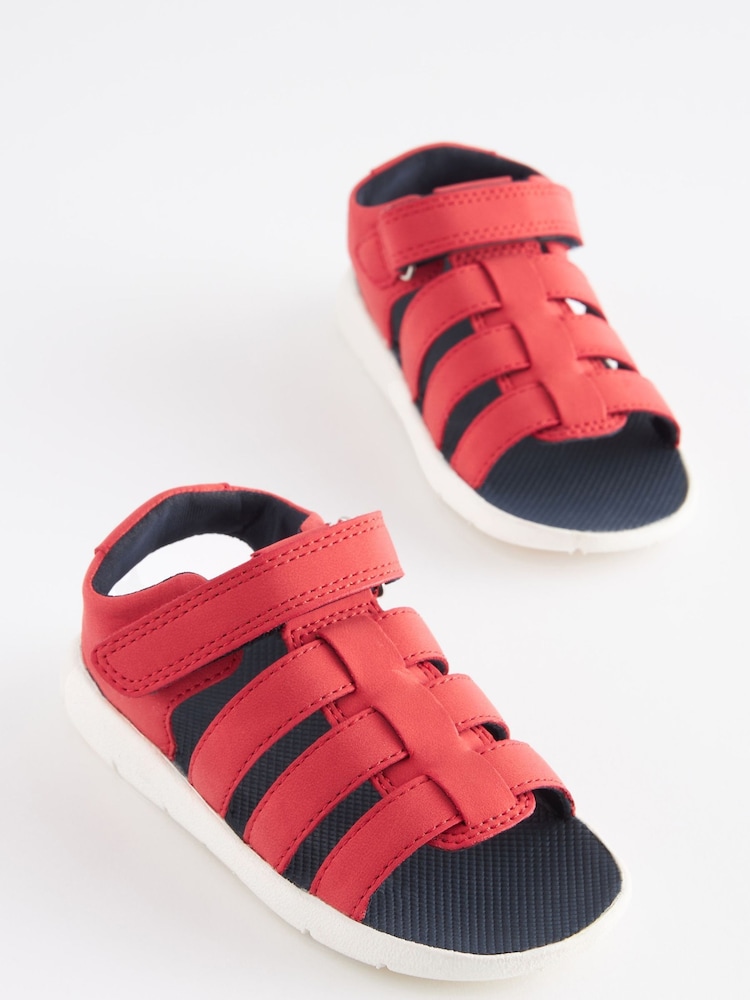 Red Lightweight Touch Fastening Fisherman Sandals - Image 1 of 6 Red Lightweight Touch Fastening Fisherman Sandals - Image 1 of 6
