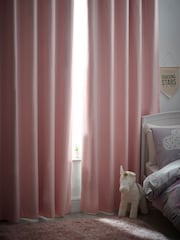 Pink Light Cotton Blackout/Thermal Eyelet Curtains - Image 2 of 8