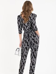 Jolie Moi Cheryl Animal Print Black Jumpsuit - Image 2 of 5