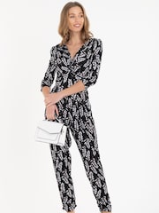 Jolie Moi Cheryl Animal Print Black Jumpsuit - Image 4 of 5