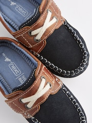 Navy Blue Leather Boat Shoes - Image 5 of 6