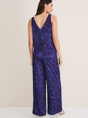 Phase Eight Purple Coletta Leopard Print Trousers - Image 3 of 6