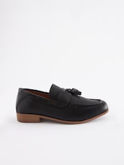 Black Tassel Wide Fit (G) Smart Tassel Detail Loafers - Image 2 of 6