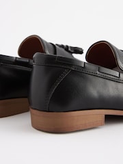 Black Tassel Wide Fit (G) Smart Tassel Detail Loafers - Image 4 of 6