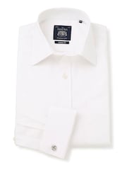 Savile Row Company Classic Fit Non Iron Double Cuff 100% Cotton White Shirt - Image 2 of 3