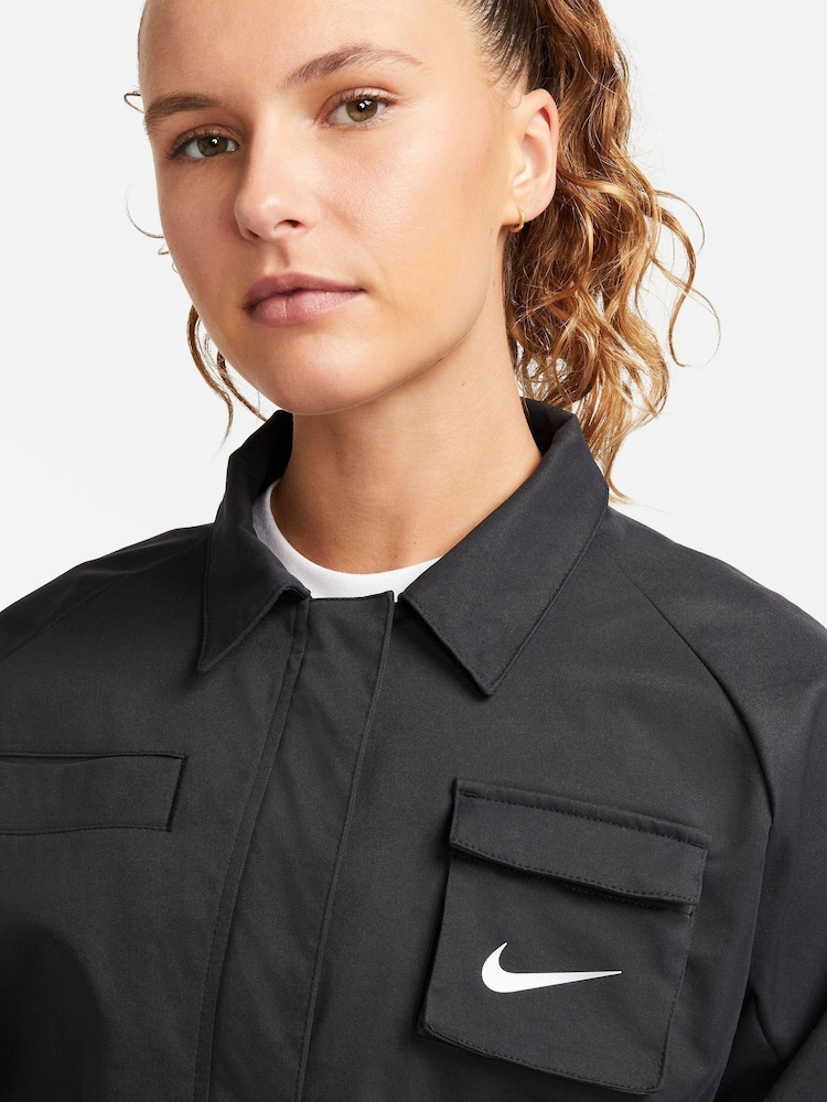 Nike Black Swoosh Woven Jacket - Image 4 of 4