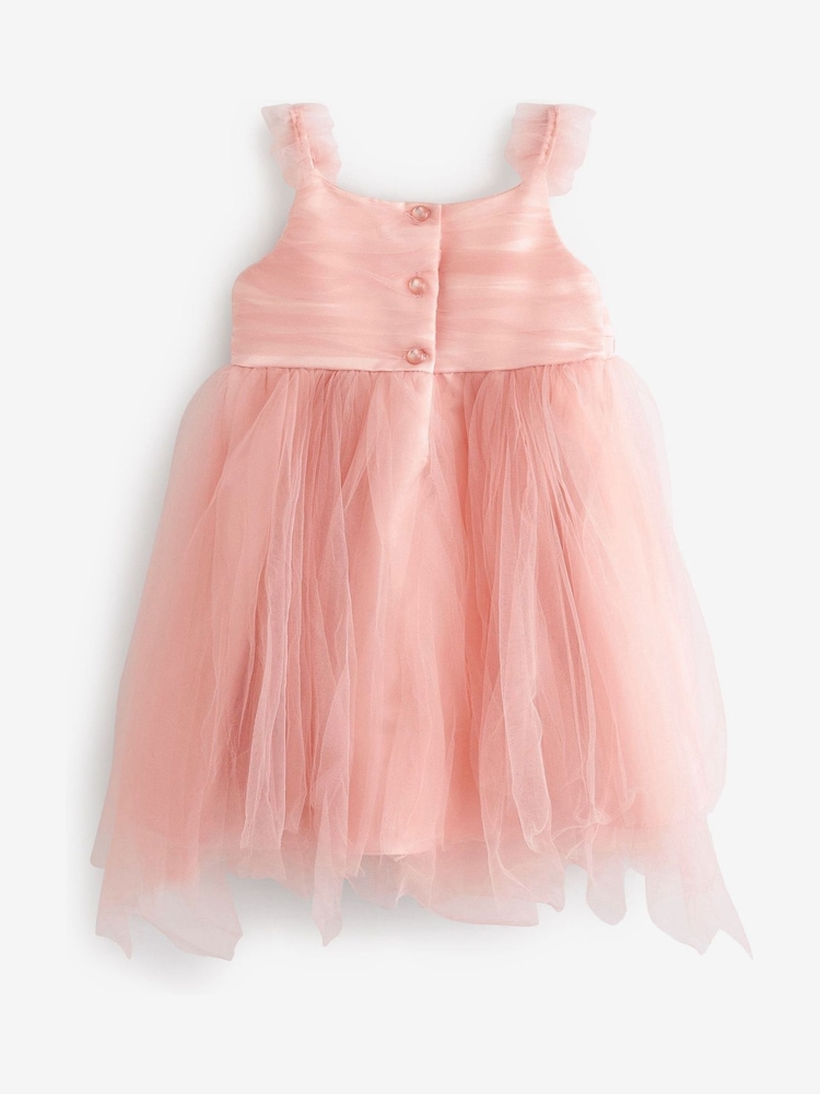Pink Embellished Tulle Bridesmaid Dress (3mths-8yrs) - Image 2 of 2 Pink Embellished Tulle Bridesmaid Dress (3mths-8yrs) - Image 2 of 2