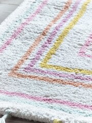 Multi Pink Bright Border Tassel Kids Rug - Image 3 of 6