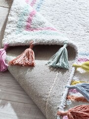 Multi Pink Bright Border Tassel Kids Rug - Image 4 of 6