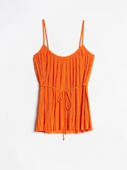 River Island Orange Plisse Belted Cami Top - Image 4 of 4