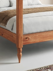 Get Laid Beds Cinnamon Moroccan Four Poster Turned Leg Solid Wood Bed - Image 3 of 3