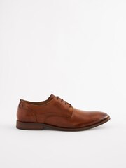 Tan Brown Square Derby Shoes - Image 2 of 5