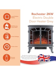 Warmlite Grey Electric Fireplace Heater - Image 1 of 6