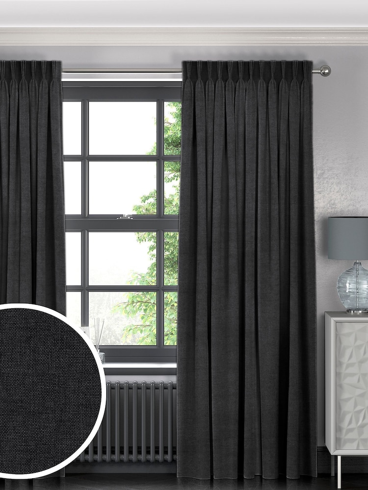 Charcoal Grey Paso Made To Measure Curtains - Image 1 of 9