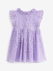Lilac Purple Short Sleeve Lace Dress (3mths-6yrs) - Image 6 of 6