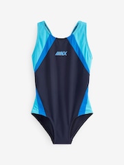 Blue/Navy Sports Swimsuit (3-16yrs) - Image 5 of 6
