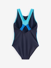 Blue/Navy Sports Swimsuit (3-16yrs) - Image 6 of 6