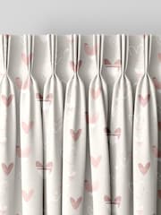 Linen Natural Kids Love Hearts Made To Measure 100% Cotton Curtains - Image 5 of 9