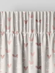 Linen Natural Kids Love Hearts Made To Measure 100% Cotton Curtains - Image 6 of 9