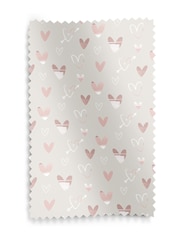 Linen Natural Kids Love Hearts Made To Measure 100% Cotton Curtains - Image 9 of 9