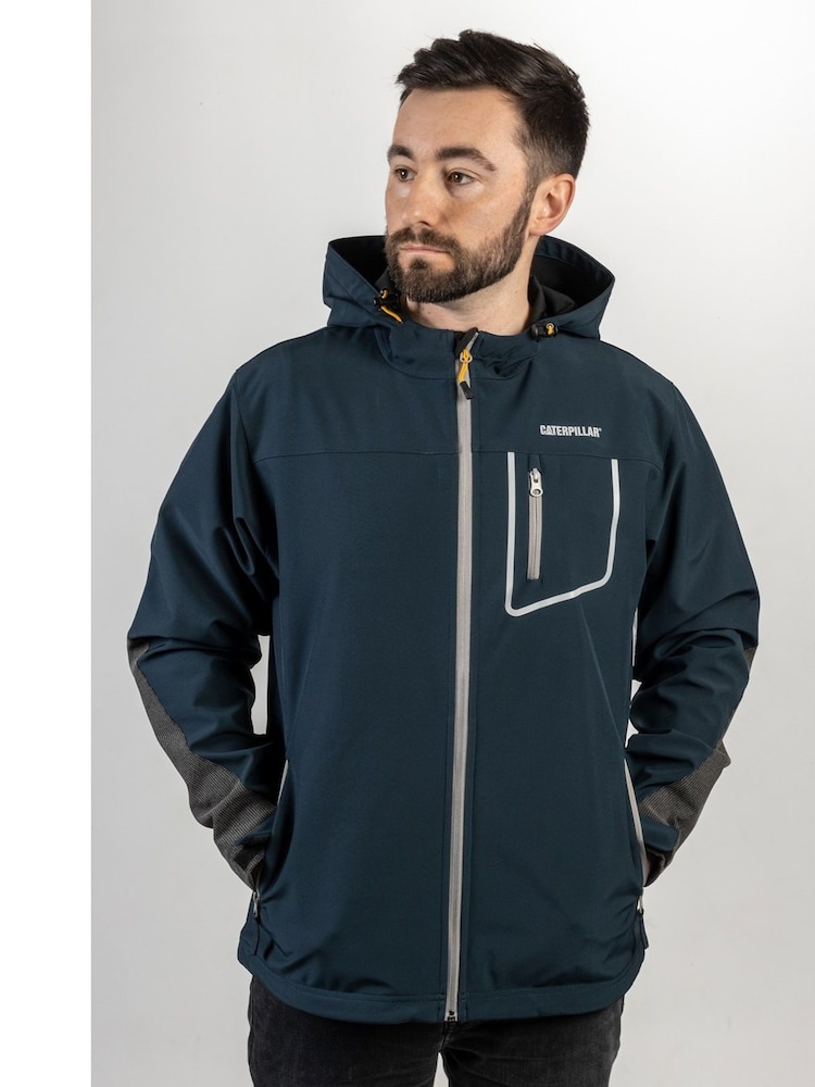 Caterpillar Blue Capstone Hooded Soft Shell Jacket - Image 1 of 8