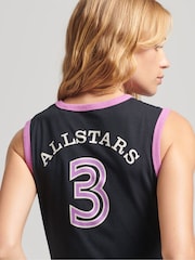 Superdry Black 100% Cotton Allstars Graphic Vest Top - Image 3 of 4