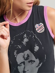 Superdry Black 100% Cotton Allstars Graphic Vest Top - Image 4 of 4