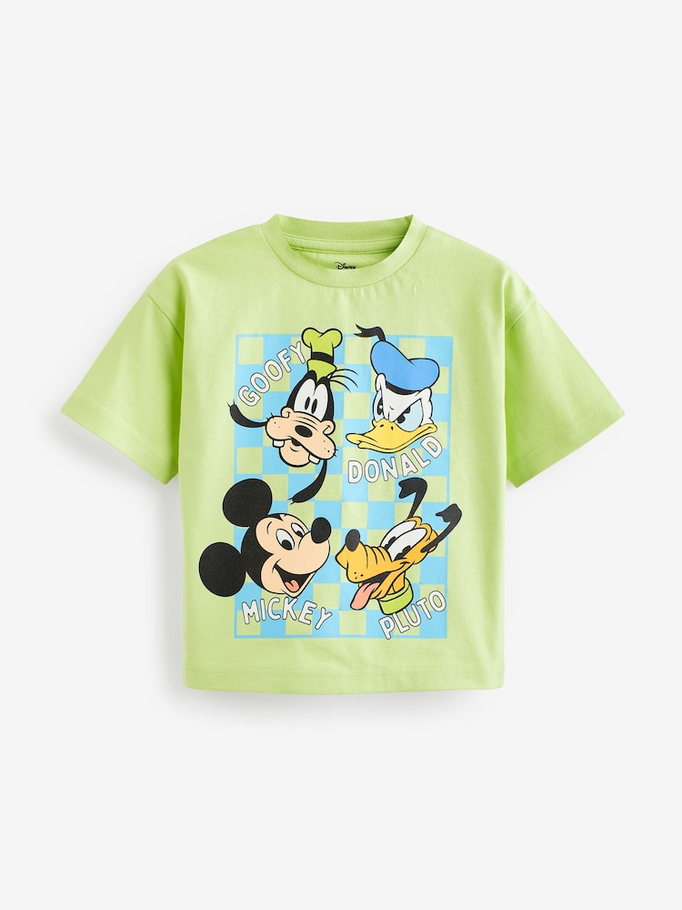 Лаймовая Зеленый Mickey Mouse - С коротким рукавом футболка с лицензионным принтом (3мес. 8лет) - Изображение 1 из 2