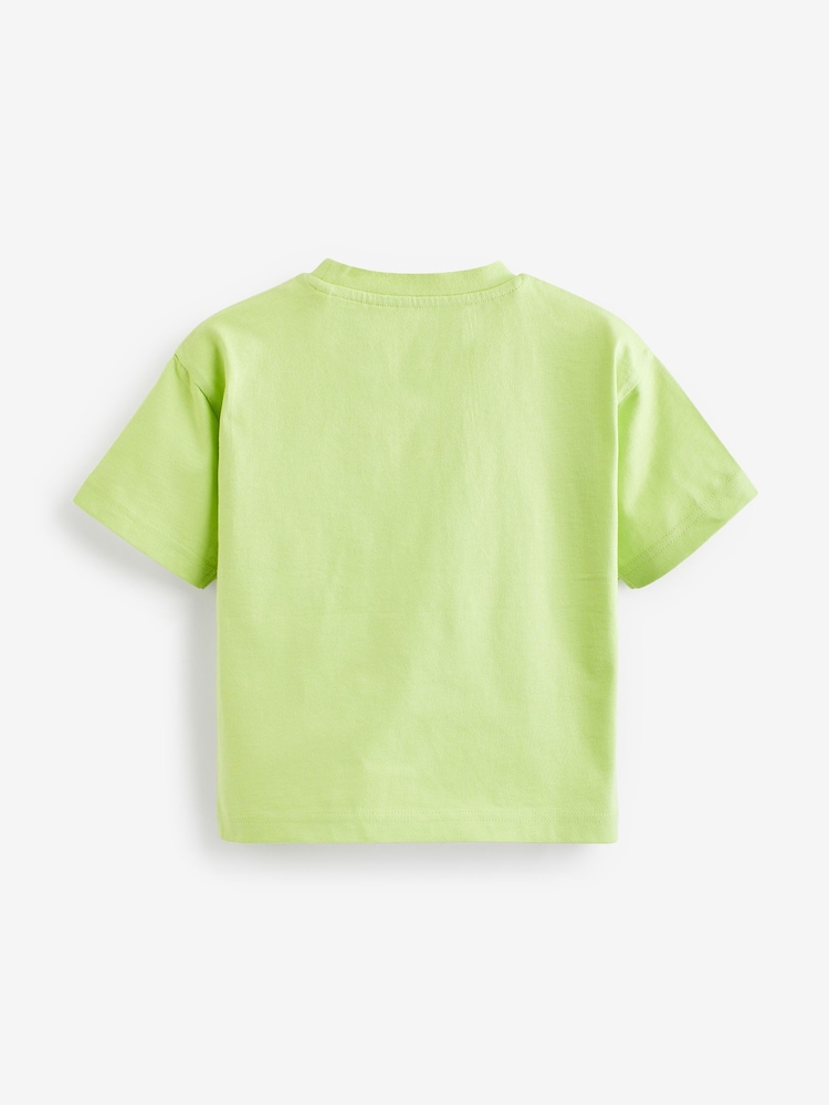 Mickey Mouse Lime Green Short Sleeve License T-Shirt (3mths-8yrs) - Image 2 of 2 Mickey Mouse Lime Green Short Sleeve License T-Shirt (3mths-8yrs) - Image 2 of 2