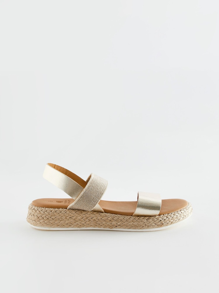 Or - Sandales Forever Comfort® en cuir à bretelles élastiques - Image 3 of 8