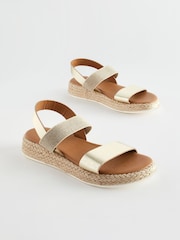 Or - Sandales Forever Comfort® en cuir à bretelles élastiques - Image 4 of 8