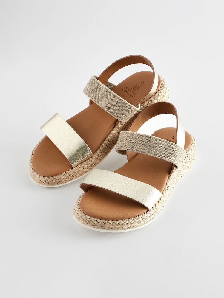 Or - Sandales Forever Comfort® en cuir à bretelles élastiques - Image 5 of 8