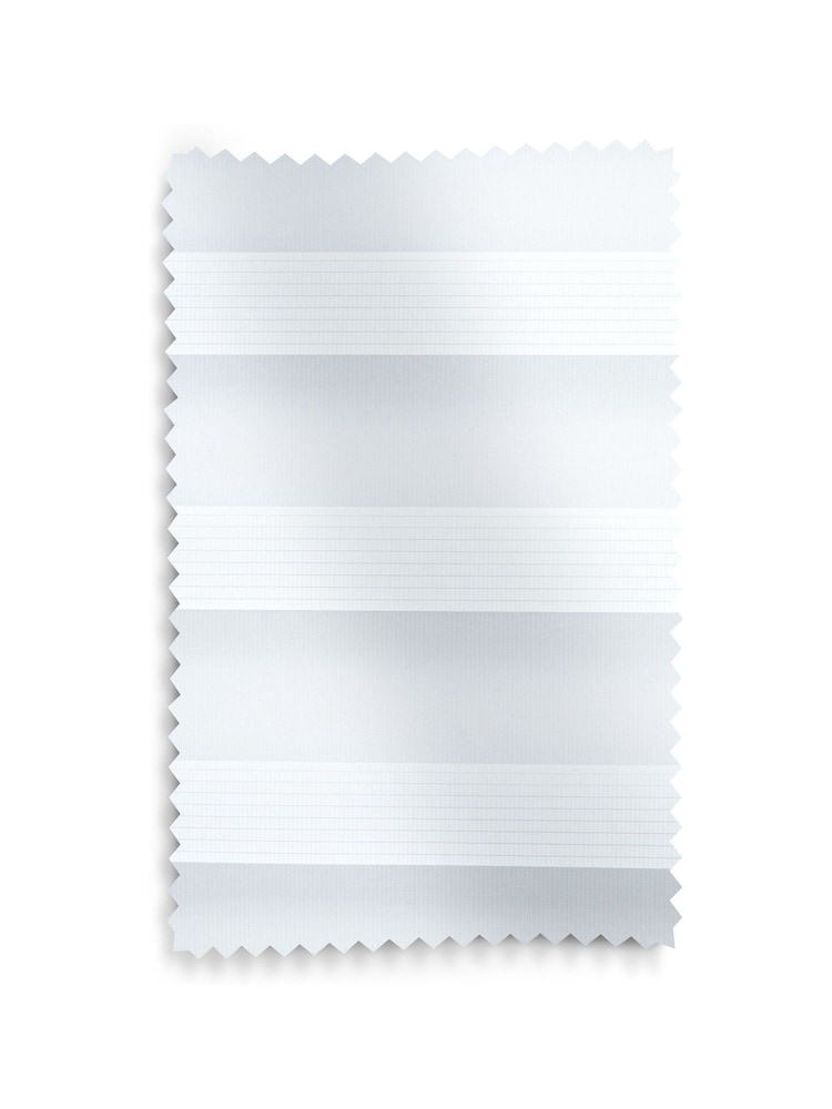 White Ready Made Woven Day And Night Zebra Roller Blinds - Image 6 of 6
