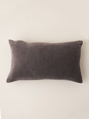 Truly Charcoal Grey Velvet Rectangle Cushion - Image 1 of 3