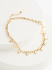 Gold Tone Disc Drop Anklet - Image 2 of 3