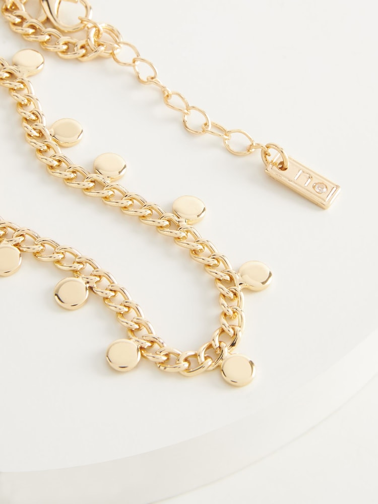 Gold Tone Disc Drop Anklet - Image 3 of 3